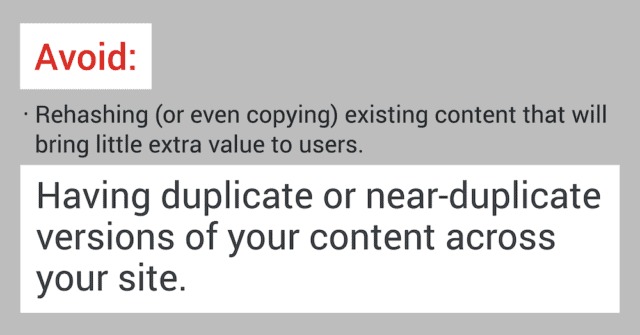 And this rule also applies to every piece of content on your website, including