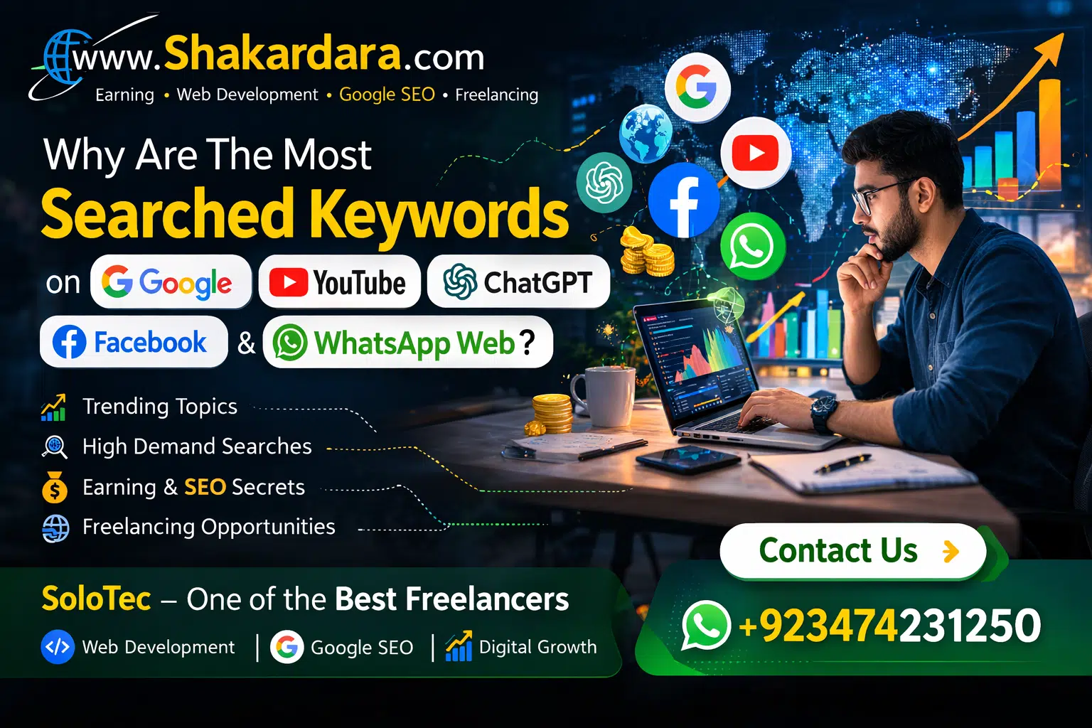 Most searched keywords on Google, YouTube, ChatGPT, Facebook